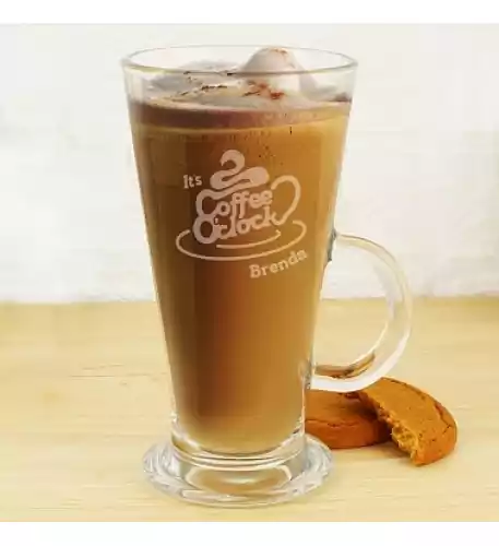 PERSONALISED COFFEE O'CLOCK LATTE GLASS
