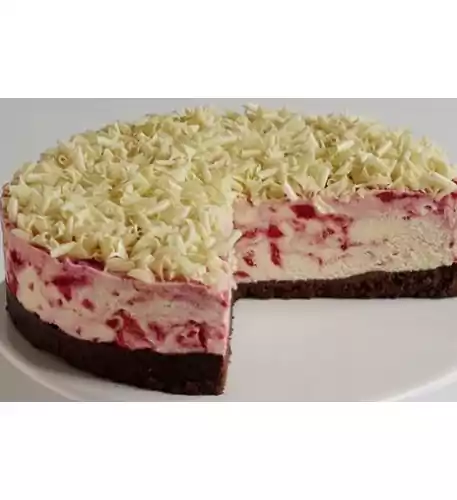 Raspberry white chocolate cheesecake