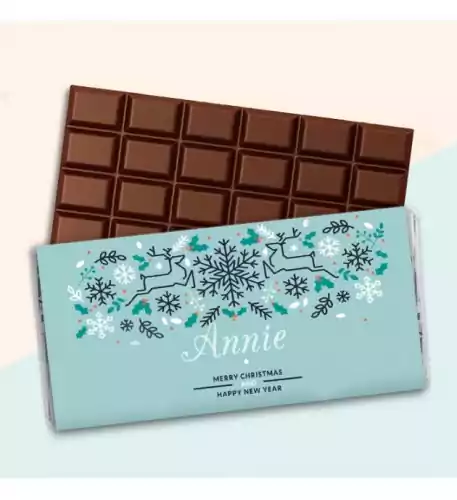 Personalised Reindeer Chocolate Bar