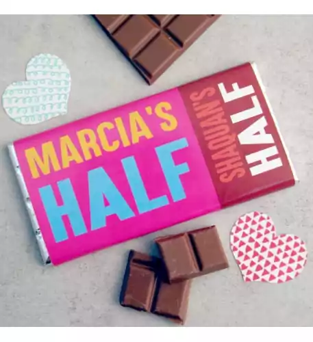 Personalised Chocolate Bar Half and Half