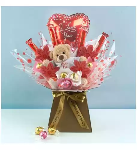 Hug Me I Love You Chocolate Bouquet