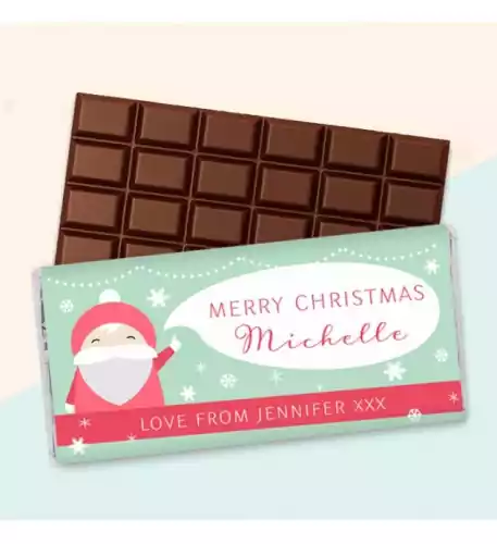 Personalised Santa Claus Chocolate Bar