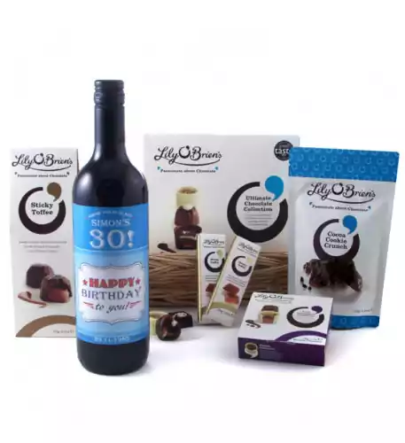 Personalised Birthday Wine and Chocolate Hamper