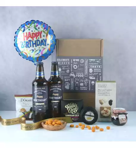 Personalised Birthday Beer and Snacks Hamper