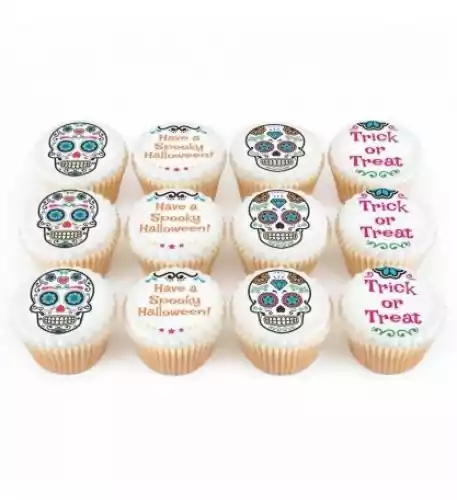 12 Sugar Skull Cupcakes