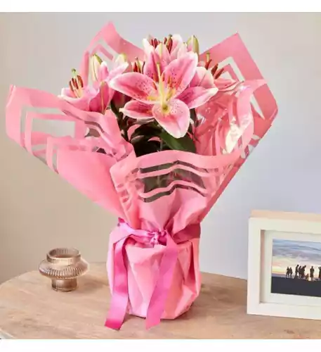 Gift Wrapped Oriental Lily Gift Wrapped Oriental Lily