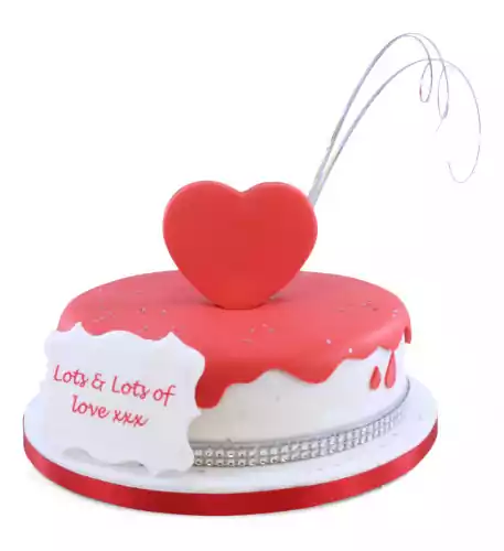 Love You Heart Cake (8 Inch Serves 20)